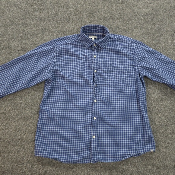 Peter Millar Shirt Mens‎ Large Blue Plaid Crown Halton Casual Golf Preppy - Picture 2 of 13